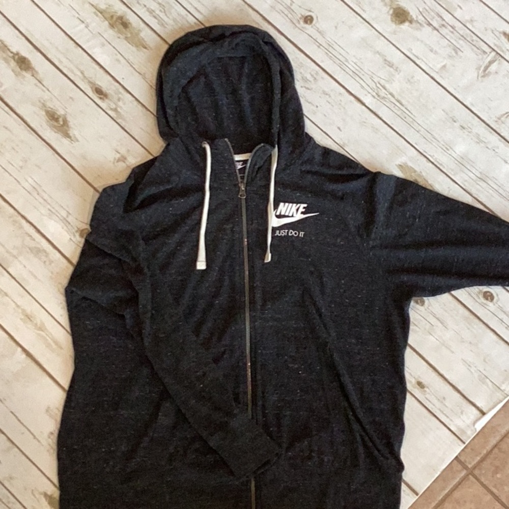 Nike zipper jacket heathered black soft 1X women’s
